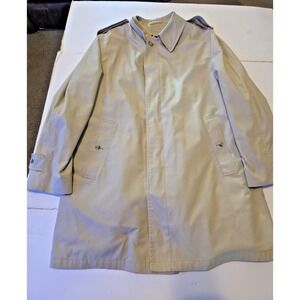 London Fog Tan Trench Coat Maincoats Removable Winter Liner Belted Men Regular42